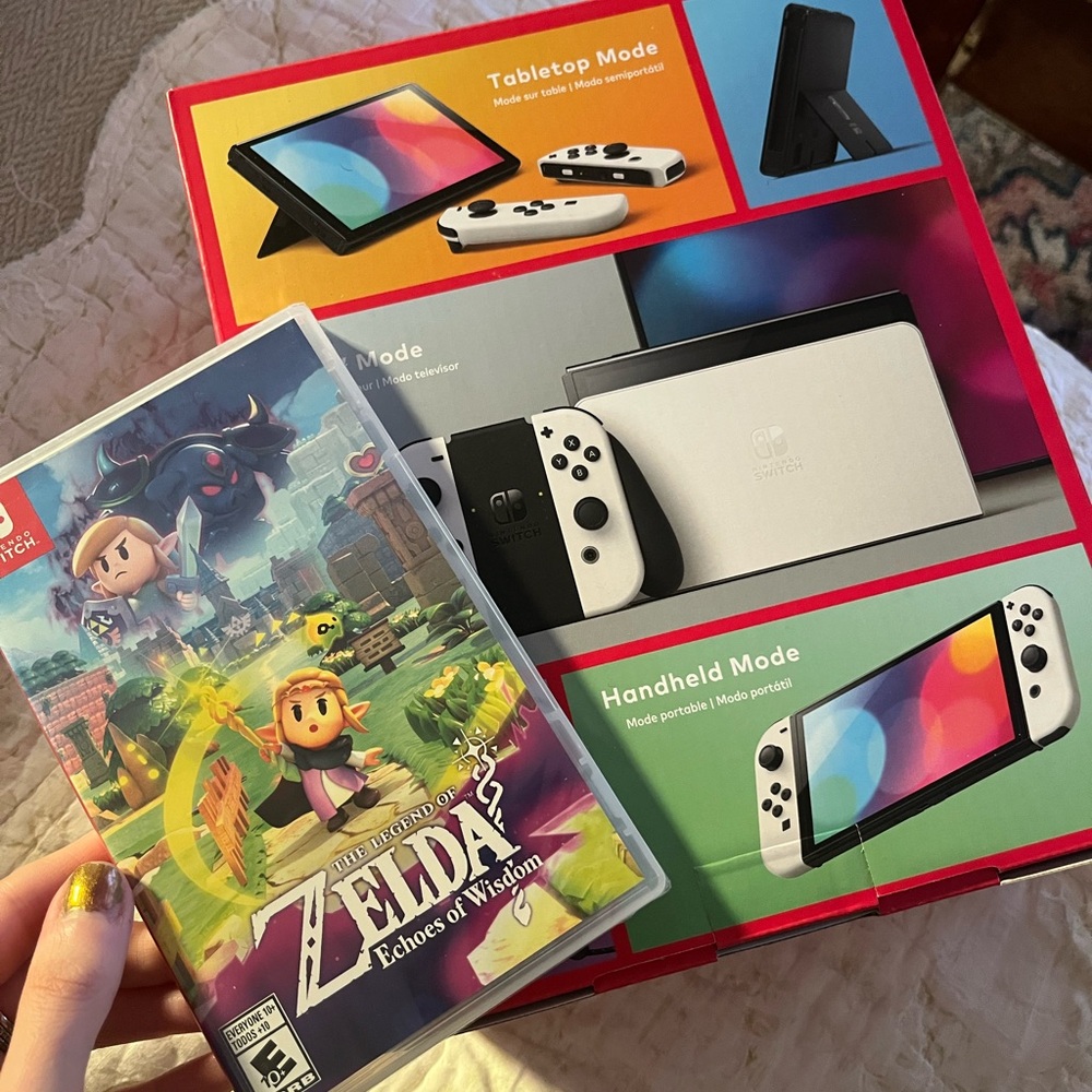 Nintendo White Switch OLED Console with Joy-Con Controllers